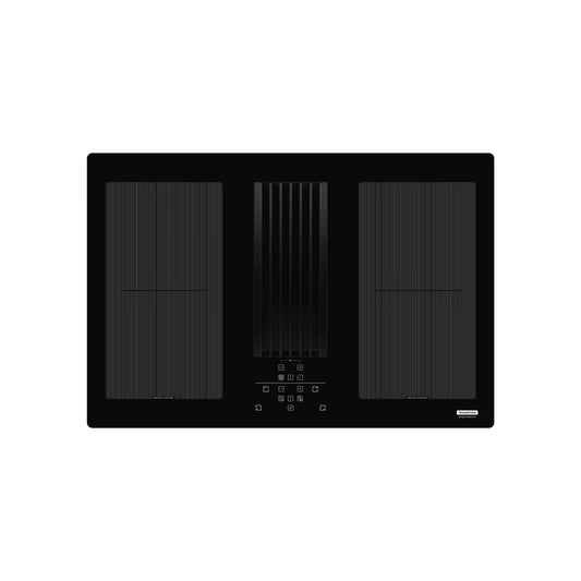 cooktop de indução tramontina design collection duo 4ei 80 com coifa integrada. modelo de exaustão.