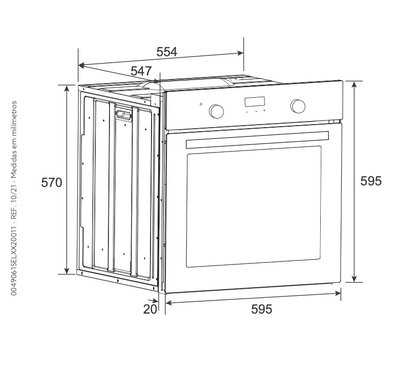 Forno Elétrico Multifunção Invita Inox 60cm 76L