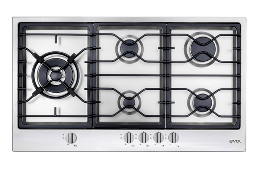 Cooktop Riva a Gás Evol 5 bocas semifilo