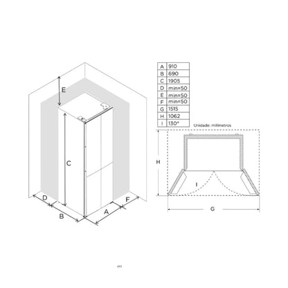 Refrigerador DeBacco Four Door 600L 220V